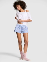 Victoria's Secret PINK Blue Floral Print Pyjama Short Bottoms - Image 1 of 2