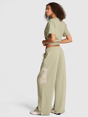 Victoria's Secret PINK Slate Green Wide Leg Fleece Joggers - Image 2 of 2