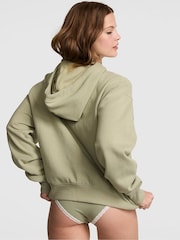 Victoria's Secret PINK Slate Green Fleece Zip Up Hoodie - Image 2 of 2