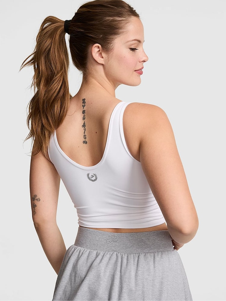 Victoria's Secret Pink White Ruched Wrap Top - Image 2 of 2