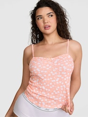 Victoria's Secret Pink Peach Tree Orange Pointelle Pyjama Cami Top - Image 1 of 2