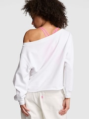 Victoria's Secret Pink White Ombre Off The Shoulder Fleece Sweatshirt - Image 2 of 2