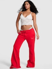 Victoria's Secret Pink Bright Vermillion Red Wide Leg Joggers - Image 2 of 3