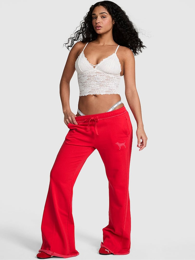Victoria's Secret Pink Bright Vermillion Red Wide Leg Joggers - Image 2 of 3
