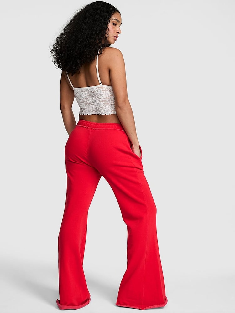 Victoria's Secret Pink Bright Vermillion Red Wide Leg Joggers - Image 3 of 3