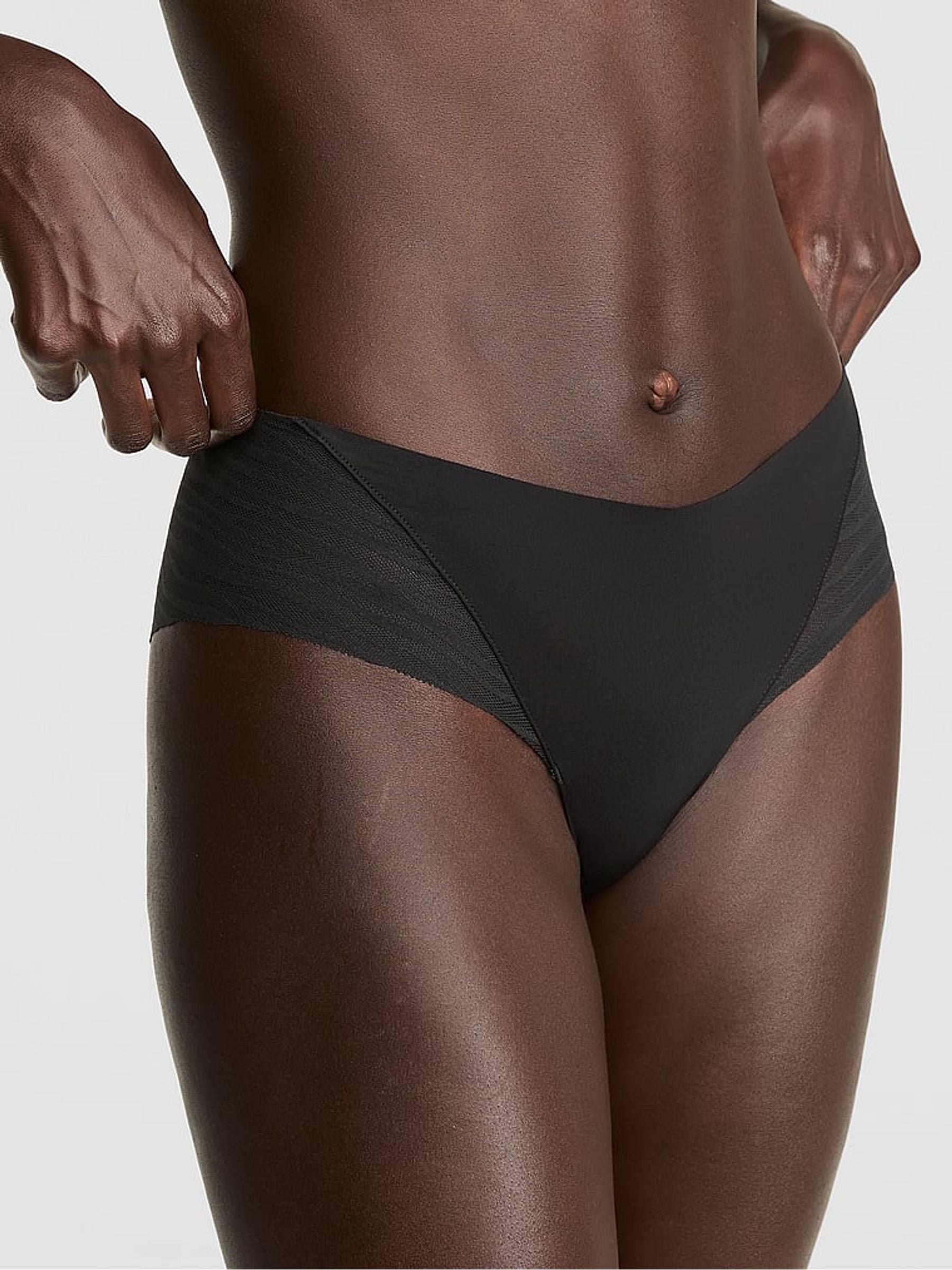 Victoria's Secret PINK Black Cheeky Zebra Lace Knickers