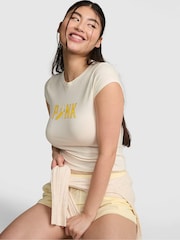 Victoria's Secret PINK Winter White Retro T-Shirt - Image 1 of 2