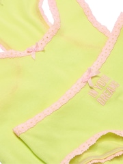 Victoria's Secret Pink Tropical Pear Green Lace Trim Tank Top and Knicker Set - Image 3 of 3