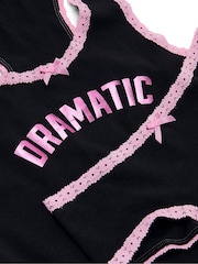 Victoria's Secret Pink Black 'Dramatic' Print Lace Trim Tank Top and Knicker Set - Image 4 of 4