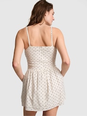 Victoria's Secret Pink Winter White Polka Dots Smocked Dress - Image 2 of 3