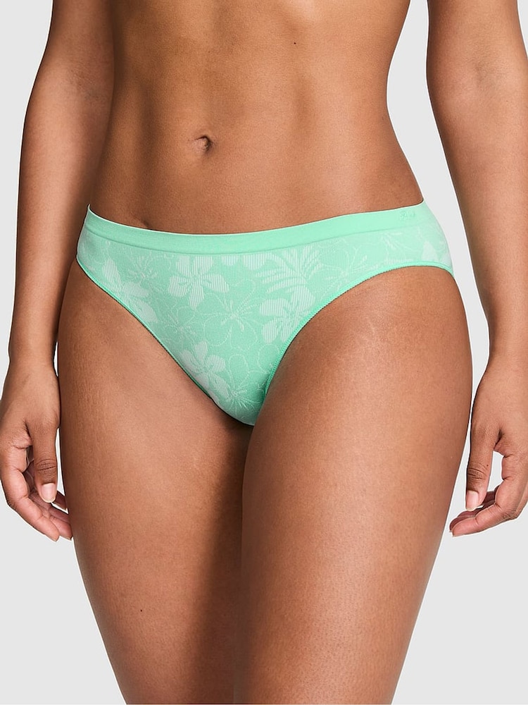 Victoria's Secret Pink Sea Green Hibiscus Bikini Knickers - Image 1 of 2 Victoria's Secret Pink Sea Green Hibiscus Bikini Knickers - Image 1 of 2