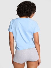 Victoria's Secret Pink Blue Dancer Pocket Detail Pyjama Top - Image 2 of 2