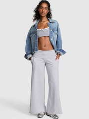 Victoria's Secret Pink Grey Stripe Foldover Wide leg Trousers - Image 1 of 2