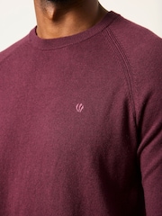 FatFace Rye Burgundy Red Crew Neck Knitted Jumper - Image 3 of 6