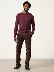 FatFace Rye Burgundy Red Crew Neck Knitted Jumper - Image 4 of 6