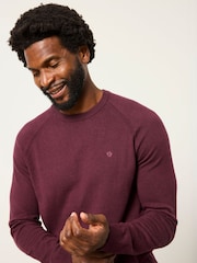 FatFace Rye Burgundy Red Crew Neck Knitted Jumper - Image 5 of 6