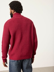 Rot - FATFACE Strickpullover mit halbem Kragen - Bild 2 von 6