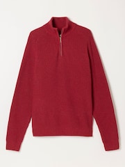 Rot - FATFACE Strickpullover mit halbem Kragen - Bild 6 von 6