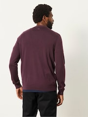 بنفسجي برقوقي - FatFace Malton Merino Crew Neck Knitted Jumper - صورة 2 من 6