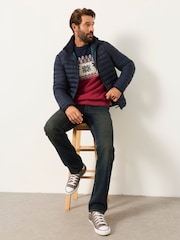 FatFace Red Moose Crew Neck Knitted Jumper - Image 2 of 3