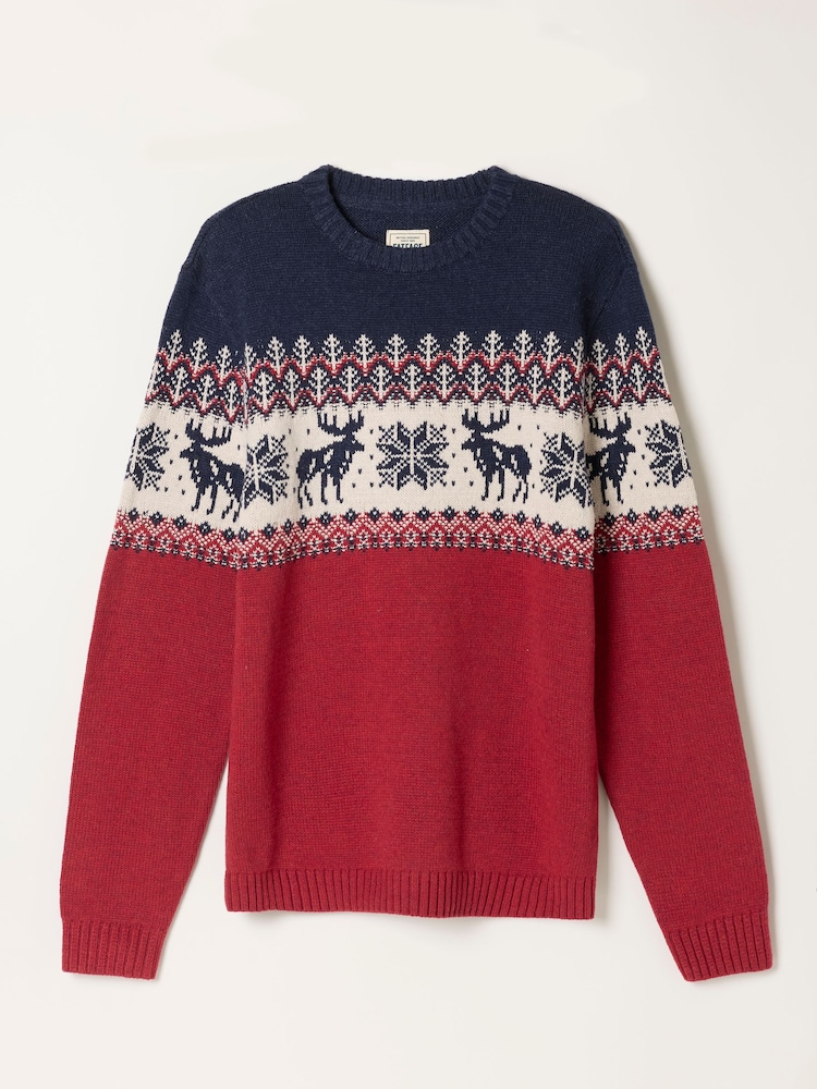 FatFace Red Moose Crew Neck Knitted Jumper - Image 3 of 3 FatFace Red Moose Crew Neck Knitted Jumper - Image 3 of 3