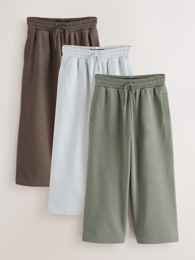 Brown/Khaki/Grey - Lot de 3 pantalons de jogging (3-16 ans) - Image 1 de 7
