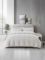 Lazy Linen Black Slouchie Stripe Linen and Cotton Bed Set - Image 1 of 4