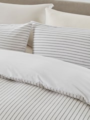 Lazy Linen Black Slouchie Stripe Linen and Cotton Bed Set - Image 4 of 4