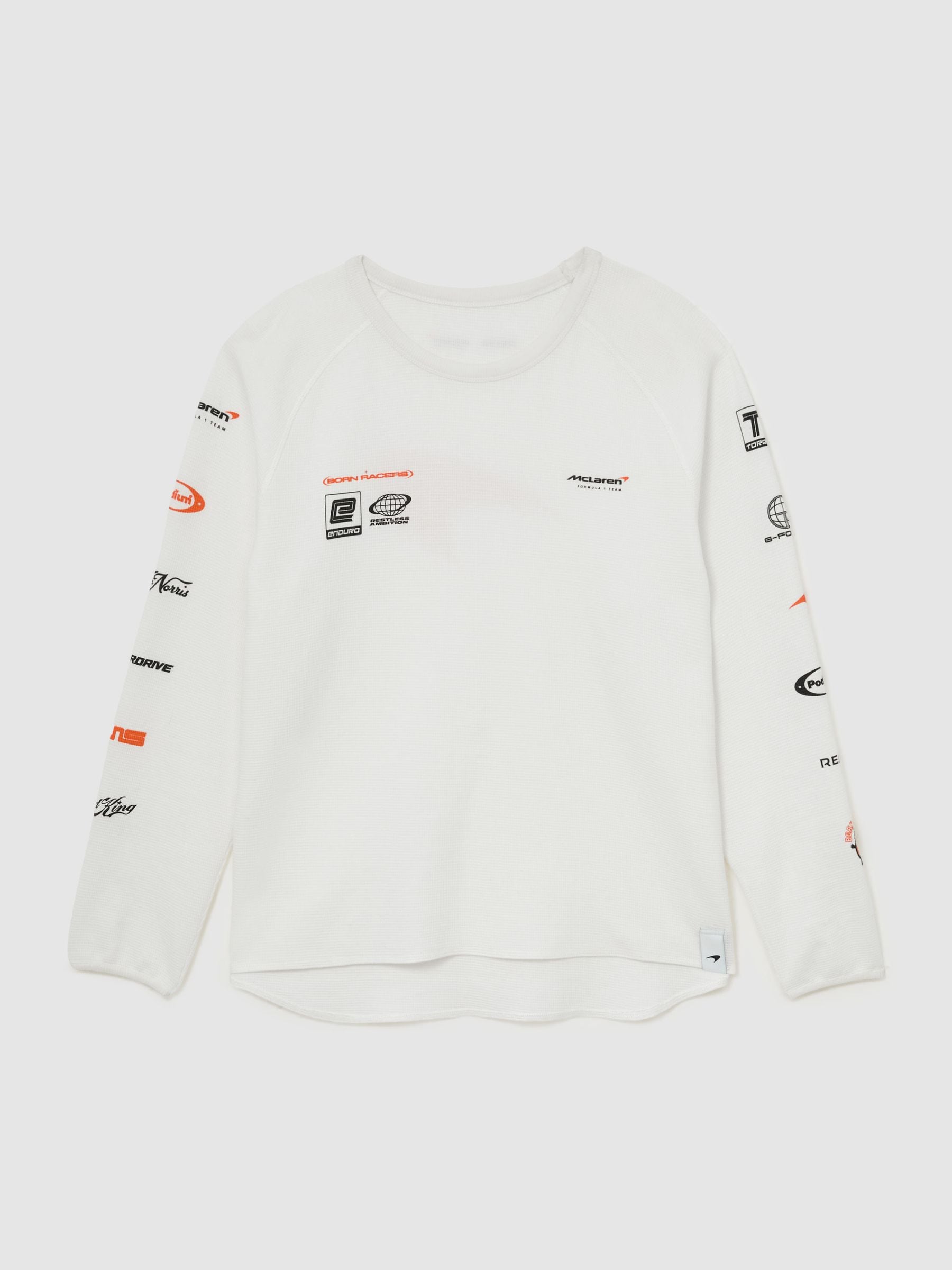 Buy Reiss White Kruz McLaren Racing Relaxed Waffle T-Shirt Unisex