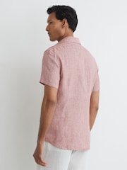 Reiss Raspberry Pink Melange Holiday Shirt - Image 4 of 6