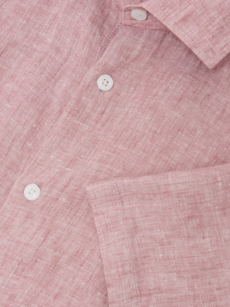 Reiss Raspberry Pink Melange Holiday Shirt - Image 6 of 6