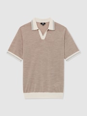 Reiss Wheat Melange Redmire Polo Shirt - Image 2 of 5