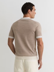 Reiss Wheat Melange Redmire Polo Shirt - Image 4 of 5