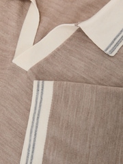 Reiss Wheat Melange Redmire Polo Shirt - Image 5 of 5