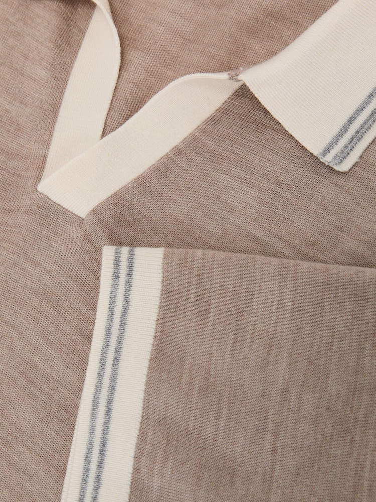 Reiss Wheat Melange Redmire Polo Shirt - Image 5 of 5