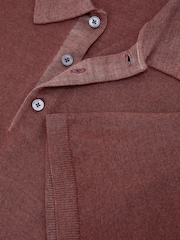 Reiss Rose Pink Jackdaw Pigment-Dyed Merino Wool Polo Jumper - Image 7 of 7