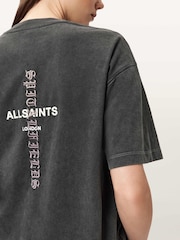 AllSaints Black Knox Etta Oversized T-Shirt - Image 3 of 8