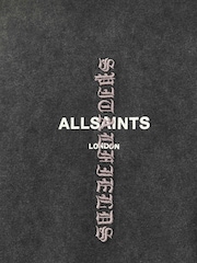 AllSaints Black Knox Etta Oversized T-Shirt - Image 7 of 8