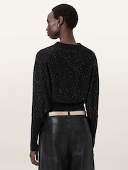 AllSaints Black Ridley Sparkle Jumper - Image 2 of 6