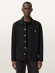 AllSaints Black Nevis Chore Jacket - Image 1 of 7