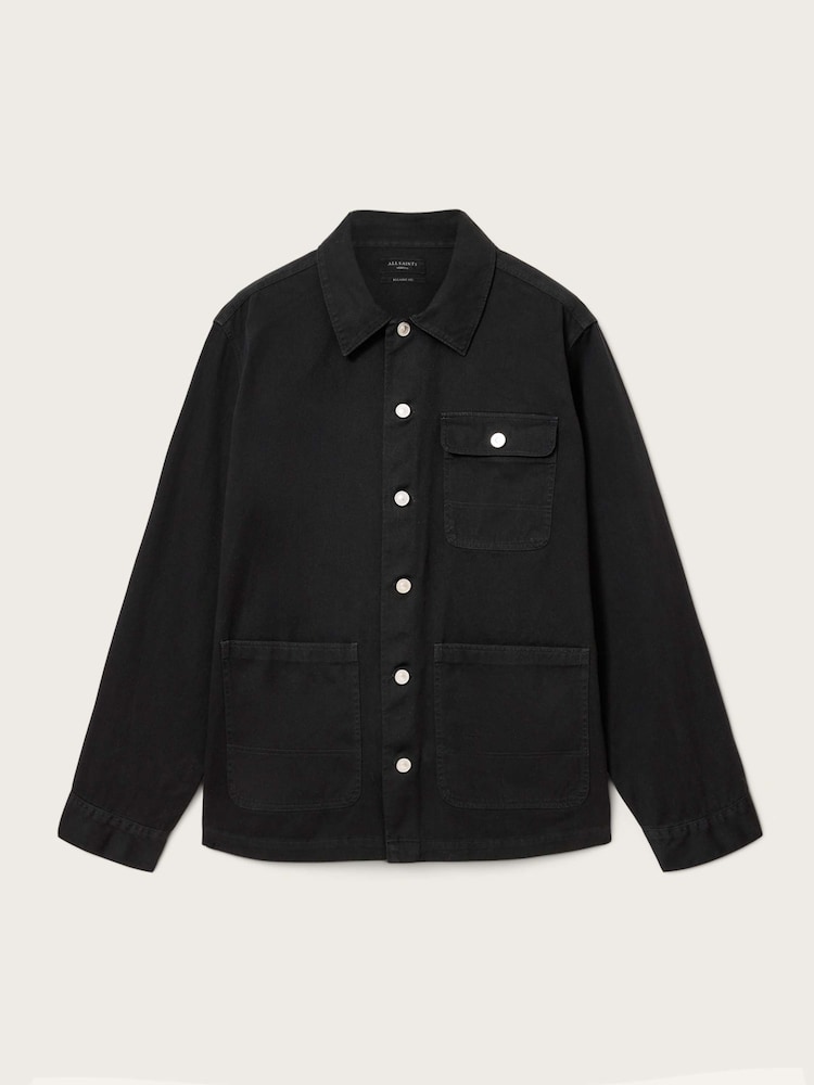 AllSaints Black Nevis Chore Jacket - Image 7 of 7