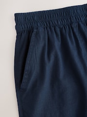 Navy Stretch Linen Blend Culottes - Image 2 of 3