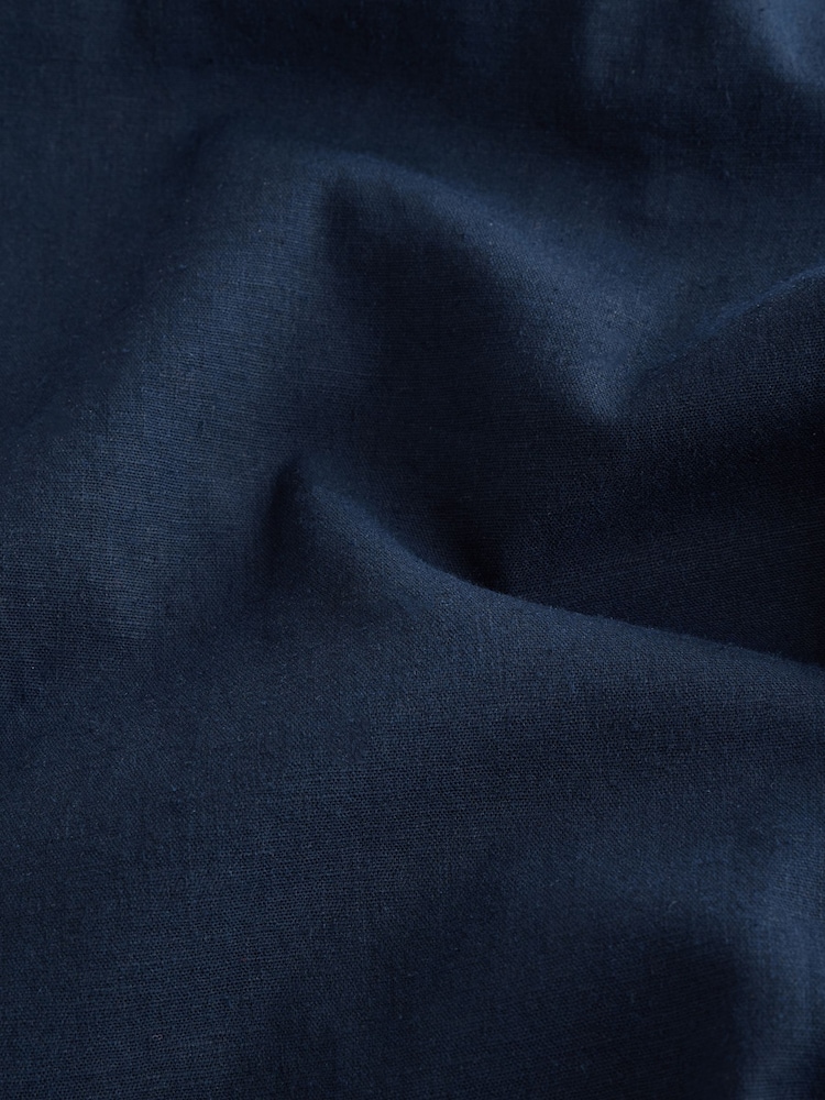 Navy Stretch Linen Blend Culottes - Image 3 of 3