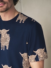 Blue Hamish the Highland Cow Short Sleeve Pyjamas Set - Image 5 of 11