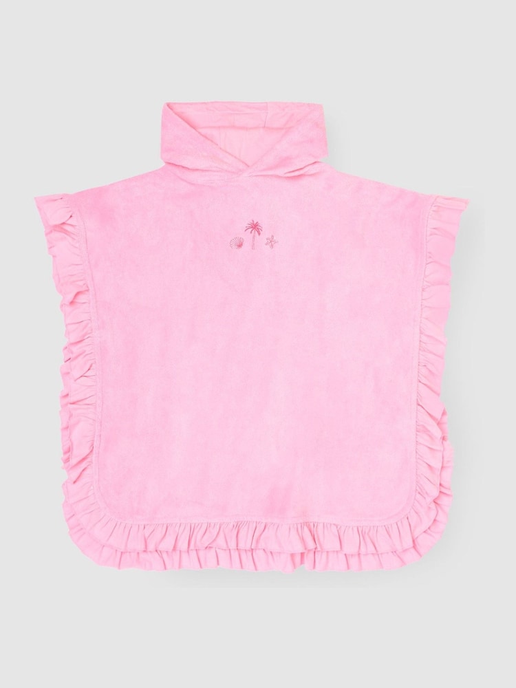 Angel & Rocket Pink Shelley Embroidered Towelling Poncho - Image 1 of 3 Angel & Rocket Pink Shelley Embroidered Towelling Poncho - Image 1 of 3