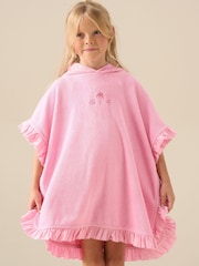 Angel & Rocket Pink Shelley Embroidered Towelling Poncho - Image 4 of 7