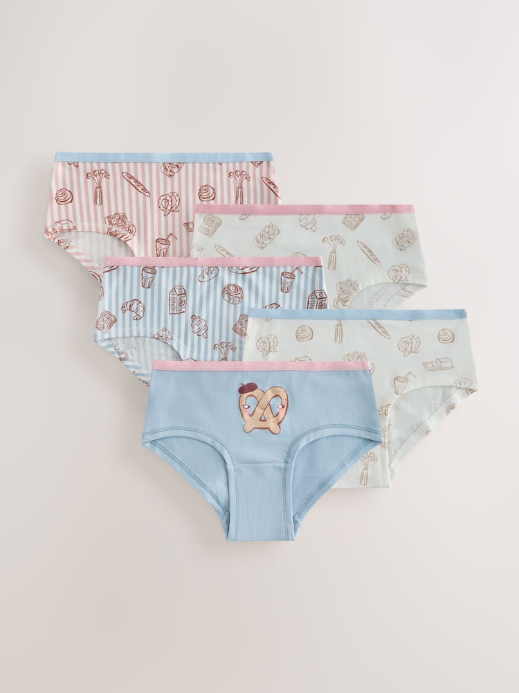 Pink Bakery Print Hipster Briefs 5 Pack (2-16yrs) - Image 1 of 9 Pink Bakery Print Hipster Briefs 5 Pack (2-16yrs) - Image 1 of 9