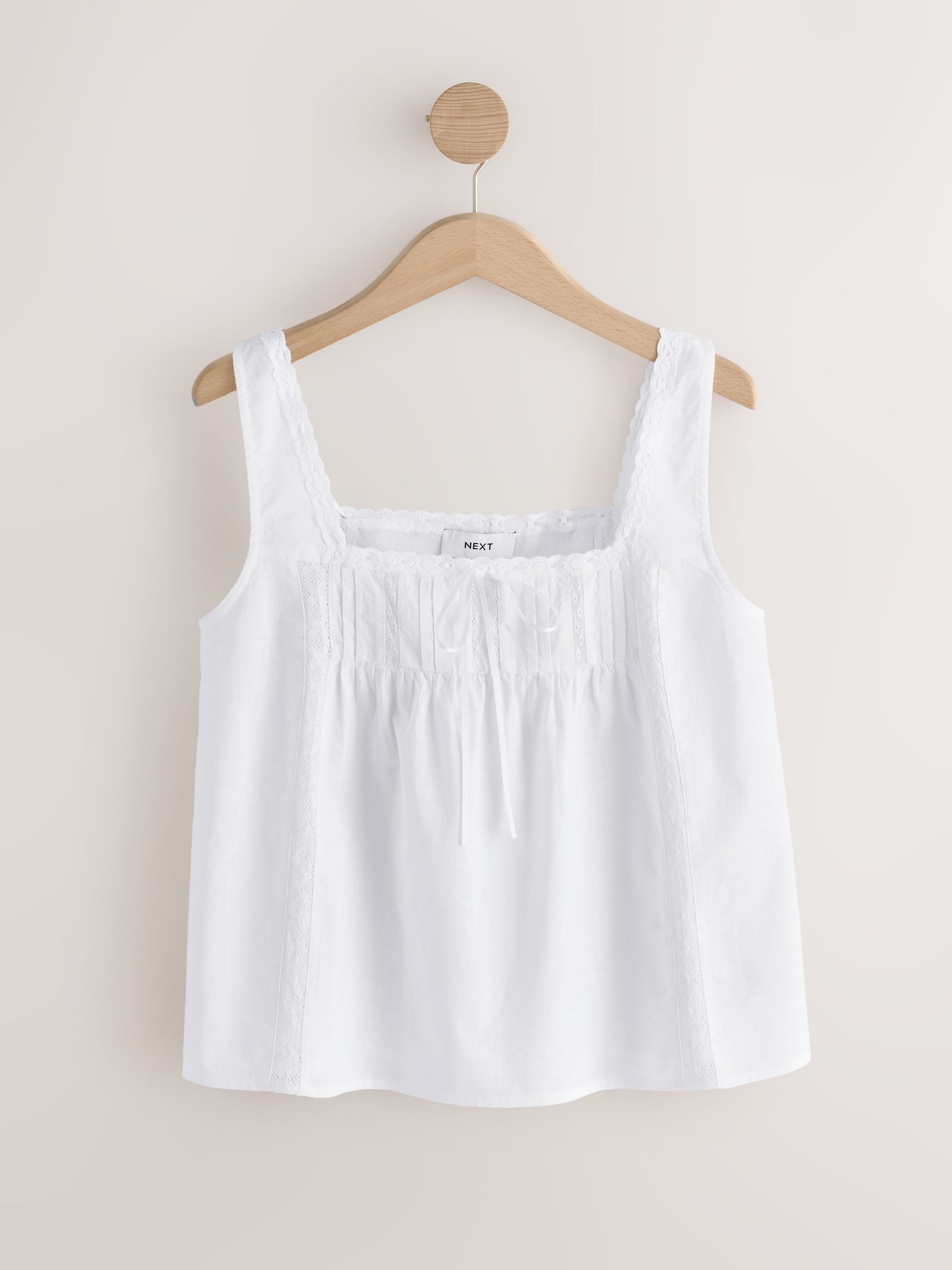 Buy White Lace Ribbon Trim Cami Top from Next USA