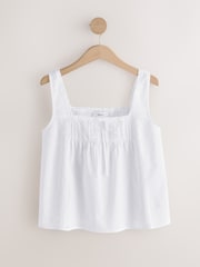 White Lace Ribbon Trim Cami Top - Image 7 of 9