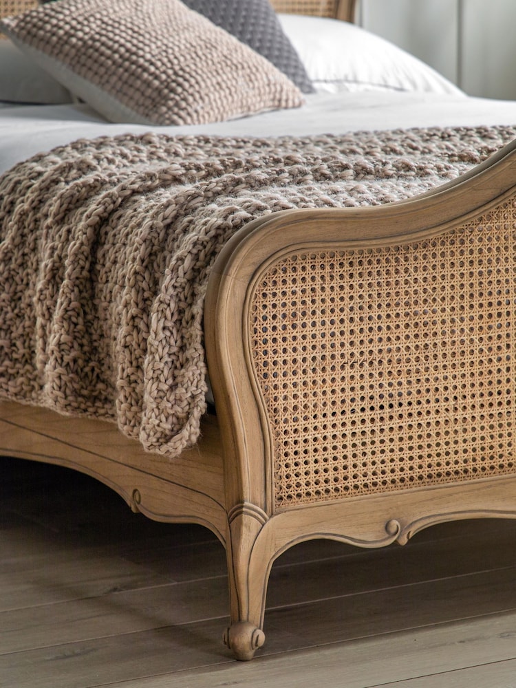 Gallery Home Light Wood Chic Cane Weathered Bed - Image 2 of 5